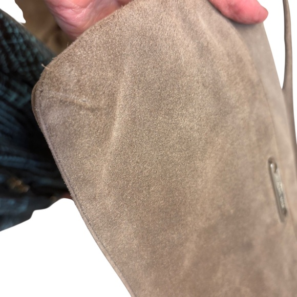 Michael Kors Collection gray/taupe small fringed suede shoulder bag - Picture 7 of 15